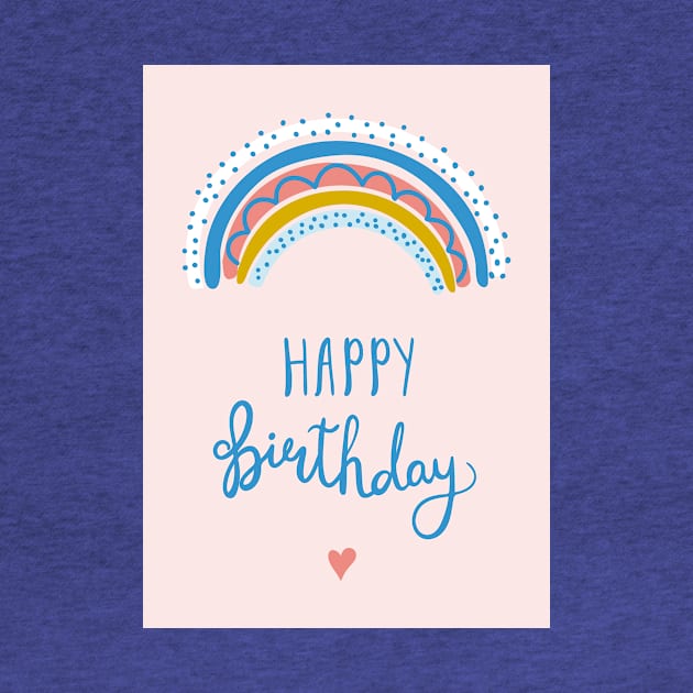 Birthday congratulations with lettering and rainbow by DanielK